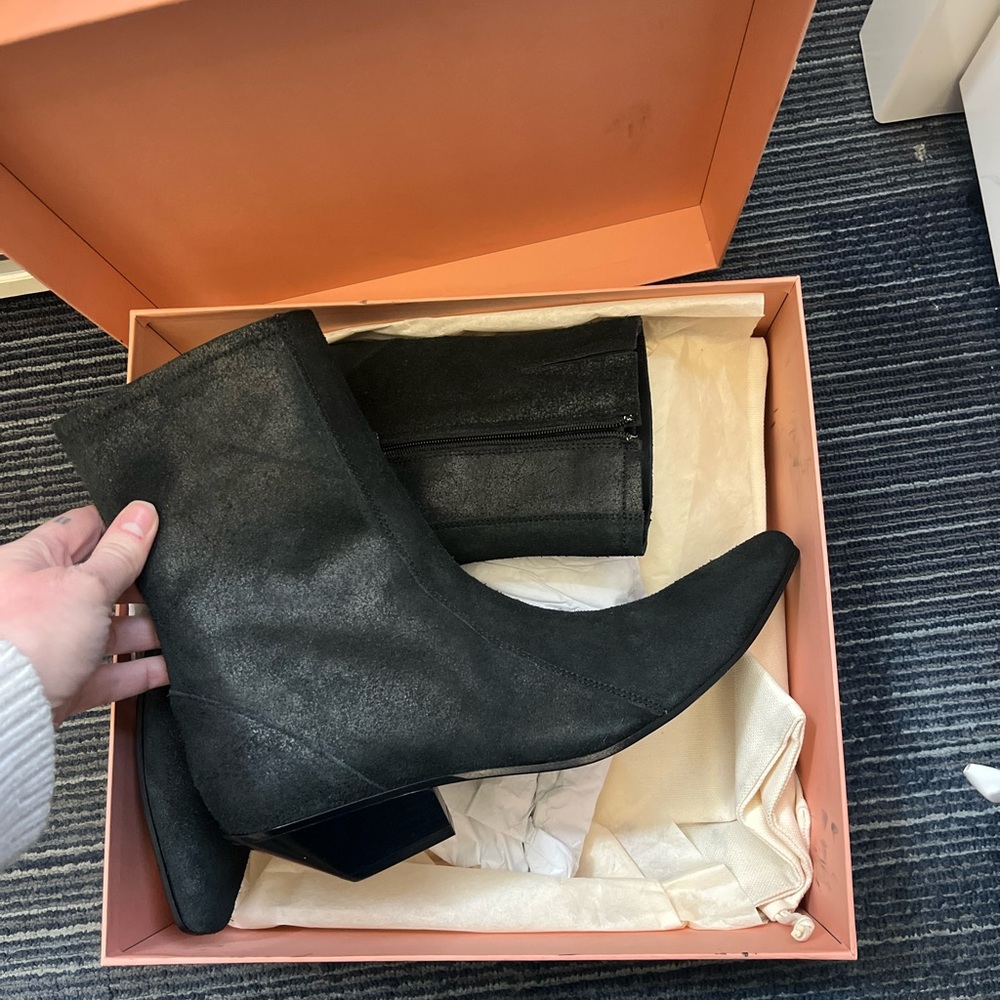 ACNE STUDIOS SUEDE WESTERN BLACK BOOTS